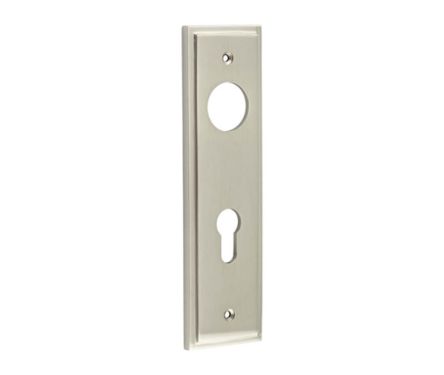 Click Here To Enlarge This Photo Of BUR455SN Frelan Hardware Burlington II Euro Profile &lpar;72mm c&sol;c&rpar; Din Lock Backplates to suit Lever Handles Satin Nickel