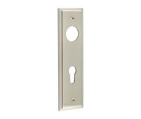 BUR455SN Frelan Hardware Burlington II Euro Profile &lpar;72mm c&sol;c&rpar; Din Lock Backplates to suit Lever Handles Satin Nickel