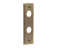 BUR456AB Frelan Hardware Burlington II Din Bathroom &lpar;78mm c&sol;c&rpar; Backplates to suit Lever Handles Antique Brass