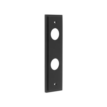 Click Here To Enlarge This Photo Of BUR456MB Frelan Hardware Burlington II Din Bathroom &lpar;78mm c&sol;c&rpar; Backplates to suit Lever Handles Matt Black