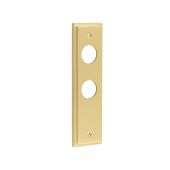BUR456SB Frelan Hardware Burlington II Din Bathroom &lpar;78mm c&sol;c&rpar; Backplates to suit Lever Handles Satin Brass