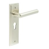 BUR45KIT323 Frelan Hardware Burlington Richmond Door Handles on 47&period;5mm Euro Backplate Satin Nickel
