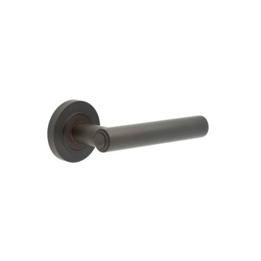 Click Here To Enlarge This Photo Of BUR45KIT79 Frelan Hardware Burlington Richmond Door Handles on Plain Rose Dark Bronze