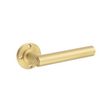 Click Here To Enlarge This Photo Of BUR45SB Frelan Hardware Burlington Richmond Door Handles &lpar;No Outer Rose&rpar; Satin Brass