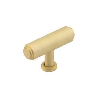 Click Here To Enlarge This Photo Of BUR502SB Frelan Hardware Burlington Belgrave 60mm T Bar Stepped Cupboard Knob Satin Brass