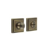 BUR-80AB-152AB Frelan Hardware Burlington Turn & Release &lpar;Inner 1&rpar; Square Stepped Rose Antique Brass