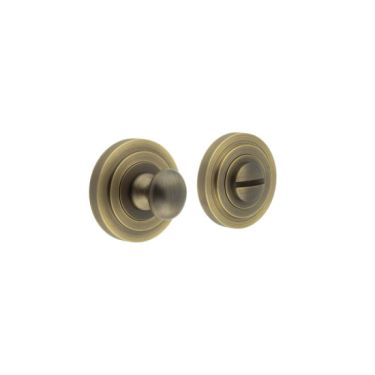 Click Here To Enlarge This Photo Of BUR-80AB-52AB Frelan Hardware Burlington Turn & Release &lpar;Inner 1&rpar; Stepped Rose Antique Brass