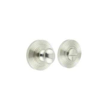 Click Here To Enlarge This Photo Of BUR-80SN-53SN Frelan Hardware Burlington Turn & Release &lpar;Inner 1&rpar; Reeded Rose Satin Nickel