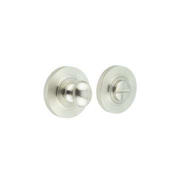 Click Here To Enlarge This Photo Of BUR-80SN-55SN Frelan Hardware Burlington Turn & Release &lpar;Inner 1&rpar; Knurled Rose Satin Nickel