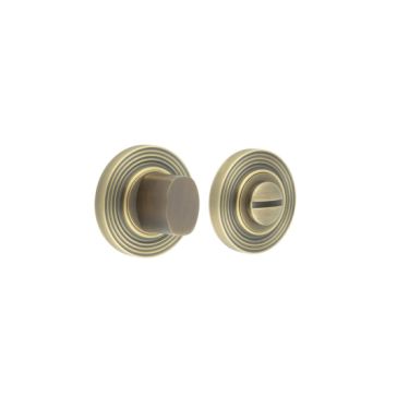 Click Here To Enlarge This Photo Of BUR-81AB-53AB Frelan Hardware Burlington Turn & Release &lpar;Inner 3&rpar; Reeded Rose Antique Brass