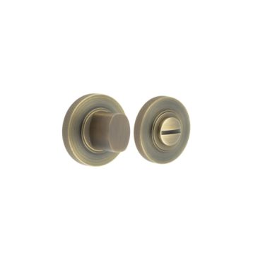 Click Here To Enlarge This Photo Of BUR-81AB-55AB Frelan Hardware Burlington Turn & Release &lpar;Inner 3&rpar; Knurled Rose Antique Brass