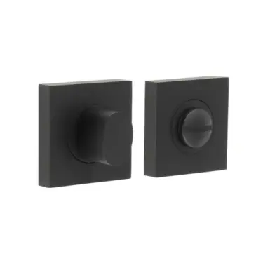 Click Here To Enlarge This Photo Of BUR-81MB-150MB Frelan Hardware Burlington Turn & Release &lpar;Inner 3&rpar; Square Plain Rose Matt Black