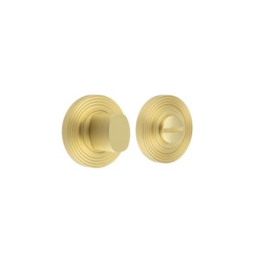 Click Here To Enlarge This Photo Of BUR-81SB-53SB Frelan Hardware Burlington Turn & Release &lpar;Inner 3&rpar; Reeded Rose Satin Brass