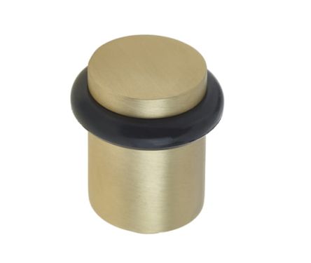 Click Here To Enlarge This Photo Of BUR960SB Frelan Hardware Burlington Plain Floor Mounted Door Stop 40mm Dia Satin Brass
