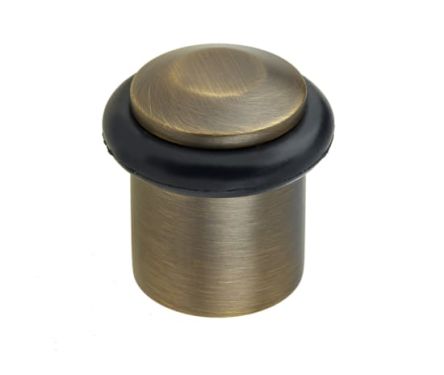 Click Here To Enlarge This Photo Of BUR961AB Frelan Hardware Burlington Chamfered Floor Mounted Door Stop 40mm Dia Antique Brass