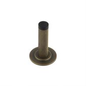 BUR-968AB-973AB Frelan Hardware Burlington Knurled 75mm Wall Mounted Door Stop &lpar;Stepped Rose&rpar; Antique Brass