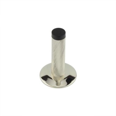 Click Here To Enlarge This Photo Of BUR-968PN-972PN Frelan Hardware Burlington Knurled 75mm Wall Mounted Door Stop &lpar;Chamfered Rose&rpar; Polished Nickel