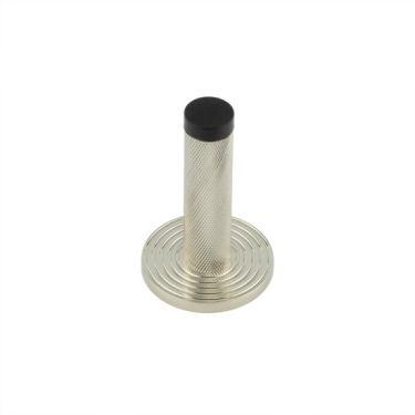 Click Here To Enlarge This Photo Of BUR-968PN-974PN Frelan Hardware Burlington Knurled 75mm Wall Mounted Door Stop &lpar;Reeded Rose&rpar; Polished Nickel