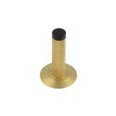 BUR-968SB-972SB Frelan Hardware Burlington Knurled 75mm Wall Mounted Door Stop &lpar;Chamfered Rose&rpar; Satin Brass