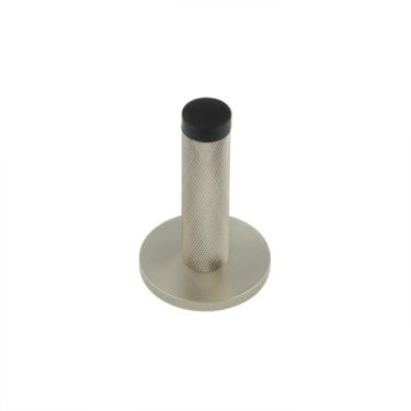 Click Here To Enlarge This Photo Of BUR-968SN-969SN Frelan Hardware Burlington Knurled 75mm Wall Mounted Door Stop &lpar;Knurled Rose&rpar; Satin Nickel