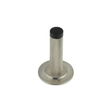 Click Here To Enlarge This Photo Of BUR-968SN-973SN Frelan Hardware Burlington Knurled 75mm Wall Mounted Door Stop &lpar;Stepped Rose&rpar; Satin Nickel