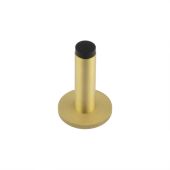 BUR-970SB-969SB Frelan Hardware Burlington Plain 75mm Wall Mounted Door Stop &lpar;Knurled Rose&rpar; Satin Brass