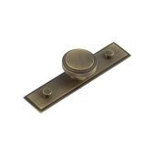 HOX-1040AB-6090AB Frelan Hardware Hoxton Cropley Cupboard Knob 40mm on Stepped Backplate Antique Brass
