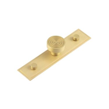 Click Here To Enlarge This Photo Of HOX-1130SB-6090SB Frelan Hardware Hoxton Murray Cupboard Knob 30mm on Stepped Backplate Satin Brass
