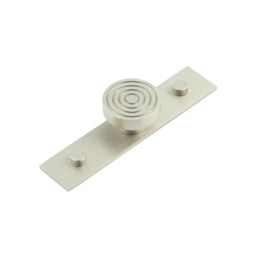 Click Here To Enlarge This Photo Of HOX-1140SN-5090SN Frelan Hardware Hoxton Murray Cupboard Knob 40mm on Plain Backplate Satin Nickel