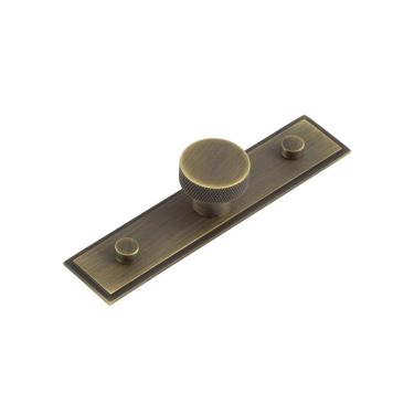Click Here To Enlarge This Photo Of HOX-130AB-6090AB Frelan Hardware Hoxton Wenlock Cupboard Knob 30mm on Stepped Backplate Antique Brass