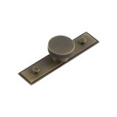 HOX-140AB-6090AB Frelan Hardware Hoxton Wenlock Cupboard Knob 40mm on Stepped Backplate Antique Brass