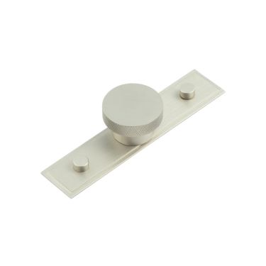 Click Here To Enlarge This Photo Of HOX-140SN-6090SN Frelan Hardware Hoxton Wenlock Cupboard Knob 40mm on Stepped Backplate Satin Nickel