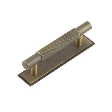 Click Here To Enlarge This Photo Of HOX-2050AB-6050AB Frelan Hardware Hoxton Taplow Cabinet Handle 96mm on Stepped Backplate Antique Brass