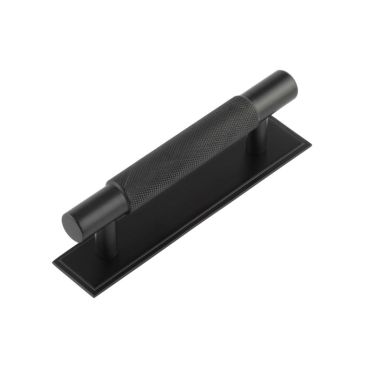 Click Here To Enlarge This Photo Of HOX-2050MB-6050MB Frelan Hardware Hoxton Taplow Cabinet Handle 96mm on Stepped Backplate Matt Black