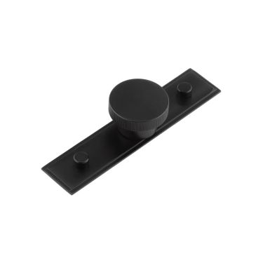Click Here To Enlarge This Photo Of HOX-240MB-6090MB Frelan Hardware Hoxton Thaxted Cupboard Knob 40mm on Stepped Backplate Matt Black