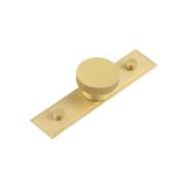 HOX-240SB-6090SB Frelan Hardware Hoxton Thaxted Cupboard Knob 40mm on Stepped Backplate Satin Brass