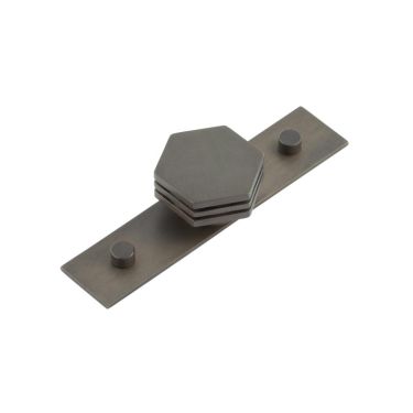 Click Here To Enlarge This Photo Of HOX-340DB-5090DB Frelan Hardware Hoxton Nile Cupboard Knob 40mm on Plain Backplate Dark Bronze