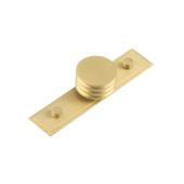 HOX-440SB-6090SB Frelan Hardware Hoxton Sturt Cupboard Knob 40mm on Stepped Backplate Satin Brass