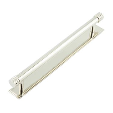 Click Here To Enlarge This Photo Of HOX-460PN-6060PN Frelan Hardware Hoxton Sturt Cabinet Handle 224mm on Stepped Backplate Backplate Polished Nickel