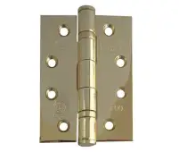 J9500EB Frelan Hardware Jedo Certifire Grade 13 &lpar;Stainless Steel&rpar; Ball Bearing Hinges 102mm x 76mm x 3mm Polished Brass