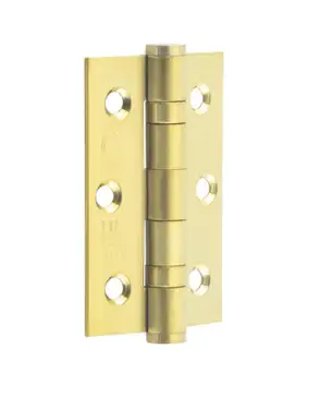 Click Here To Enlarge This Photo Of J9502SB Frelan Hardware Jedo Grade 7 &lpar;Stainless Steel&rpar; Ball Bearing Hinges 76mm x 50mm Satin Brass
