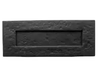 JAB12 Frelan Hardware Jedo Black Antique Plain Letterplate 270mm x 115mm &lpar;230mm centers&rpar;