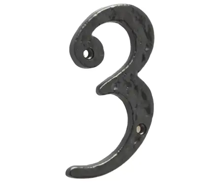 Click Here To Enlarge This Photo Of JAB15-3 Frelan Hardware Jedo Black Antique Door Numeral No&period;3