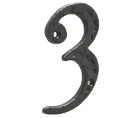 JAB15-3 Frelan Hardware Jedo Black Antique Door Numeral No&period;3