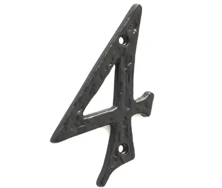 Click Here To Enlarge This Photo Of JAB15-4 Frelan Hardware Jedo Black Antique Door Numeral No&period;4