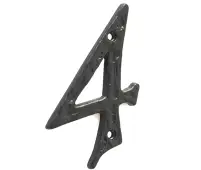 JAB15-4 Frelan Hardware Jedo Black Antique Door Numeral No&period;4