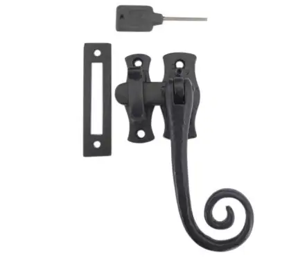 Click Here To Enlarge This Photo Of JAB19R Frelan Hardware Jedo Black Antique Range Locking Casement Fastener &lpar;Right Hand&rpar;