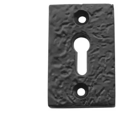 Click Here To Enlarge This Photo Of JAB70 Frelan Hardware Jedo Black Antique Rectangular Keyhole Escutcheon 50mm x 32mm