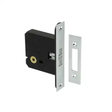 Click Here To Enlarge This Photo Of JL840SC Frelan Hardware Jedo Sliding Door Bathroom Lock &lpar;56mm Backset&rpar; Satin Chrome