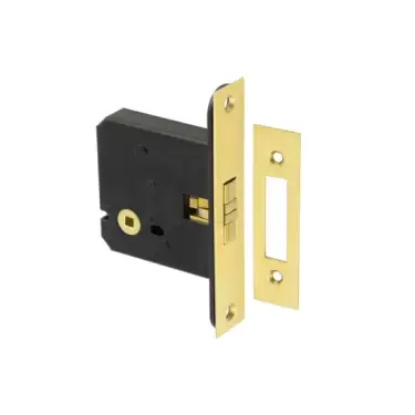 Click Here To Enlarge This Photo Of JL840PB Frelan Hardware Jedo Sliding Door Bathroom Lock &lpar;56mm Backset&rpar; Polished Brass